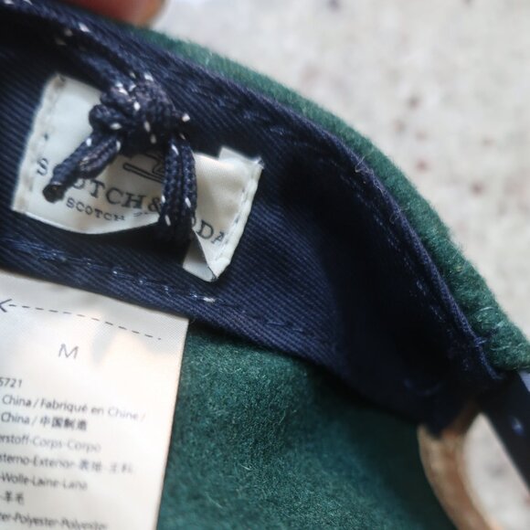NWT Youth Scotch & Soda Green Wool Polyester Blend Snow Peak Shrunk Ball Cap M - Picture 6 of 8